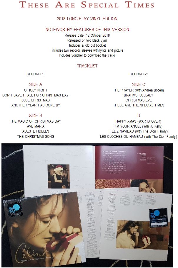 These Are Special Times Vinyl Releases Celine Dion The Power Of The Music